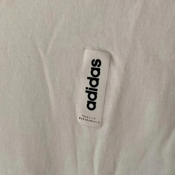 Adidas Crewneck White Breast Emblem Athletic Short Sleeve T-Shirt Size L - Picture 4 of 8